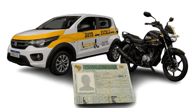Frota da Auto Escola Real Líder com Carteira Nacional de Habilitação